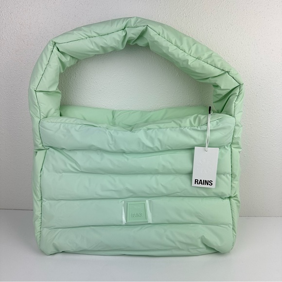 NWT RAINS $140 Waterproof Loop Shopper Mini in Mineral Blue/Green - Picture 5 of 10